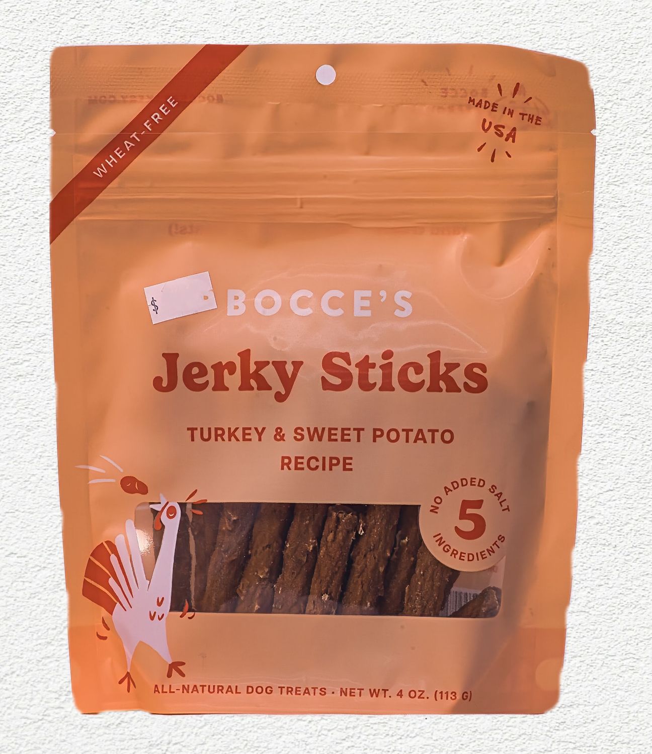 Bocce's Bakery Grazers Jerky Sticks Dog Treats – Turkey & Sweet Potato, 4 oz Bocce's Bakery Grazers Jerky Sticks Dog Treats – Turkey & Sweet Potato, 4 oz