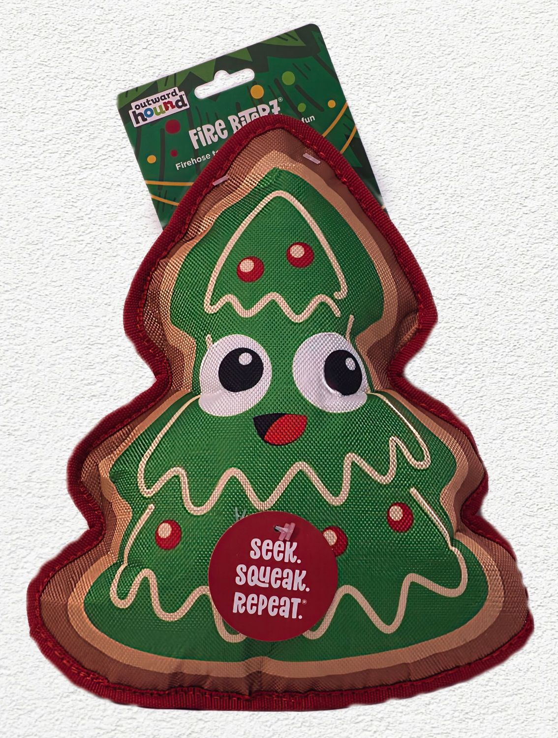 Outward Hound Fire Biterz Christmas Tree Cookie Dog Chew Toy