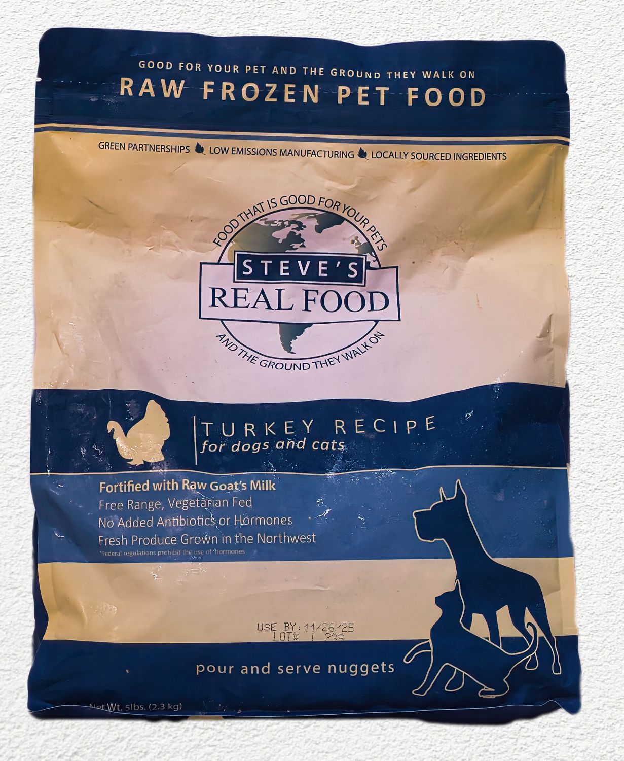 Steves Frozen Turkey Nuggets for Dogs and Cats – 5 lbs