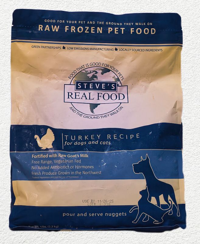 Steves Frozen Turkey Nuggets for Dogs and Cats – 5 lbs