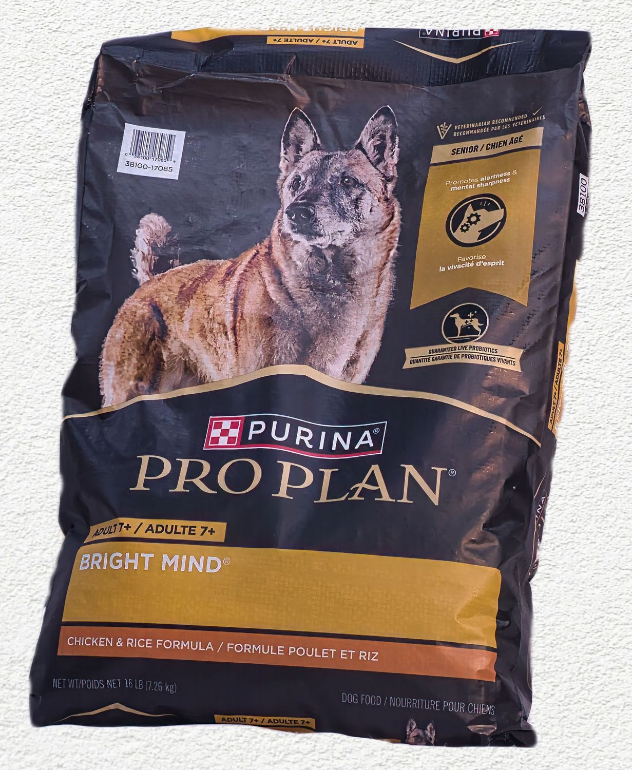 Purina Pro Plan Bright Mind Adult 7+ Chicken & Rice Formula Dry Dog Food, 16-lb Bag