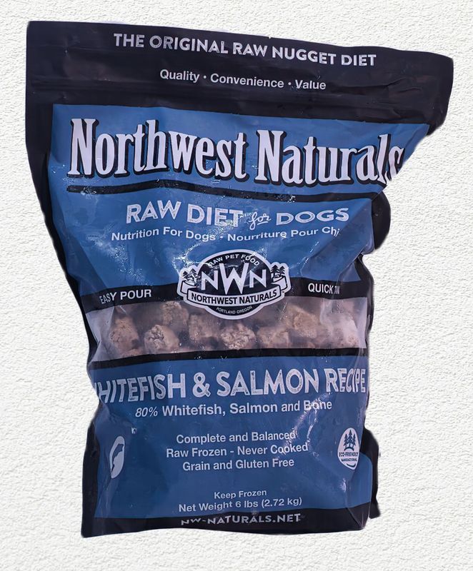 Northwest Naturals Frozen Raw Whitefish & Salmon Nuggets for Dogs – 6 lb Bag