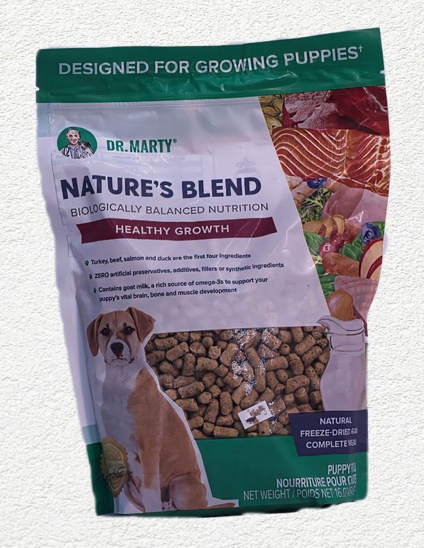 Dr. Marty Nature's Blend Healthy Growth Freeze-Dried Raw Puppy Food – 16 oz Bag