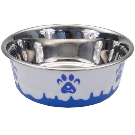 DOG BOWL COASTAL MASLOW PAW DESIGN BLUE 54oz/6.75cups