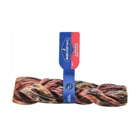 Barkworthies Braided Beef Gullet Dog Chew – 6″ Single Chew