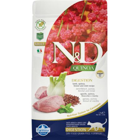 Farmina N&D Quinoa Digestion Lamb, Quinoa, Fennel & Mint – 3.3 lb Bag
