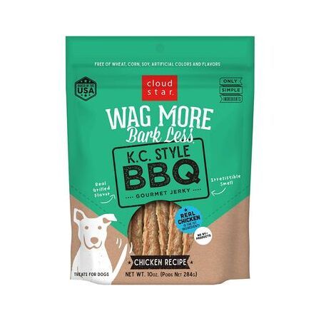 WAG MORE BARK LESS JERKY BBQ GRILLED CHICKEN 10OZ