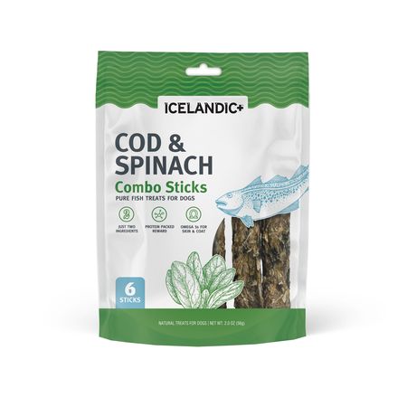 Icelandic+ Sticks Cod & Spinich Combo 2.12oz bag