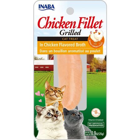 INABA Grilled Fillets Chicken in Chicken Broth Cat Treat .5oz