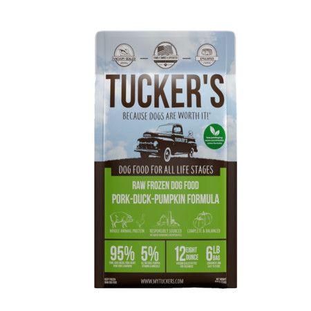 Tucker’s Raw Frozen Complete Balance Pork, Duck & Pumpkin Dog Food, 6 lb Bag
