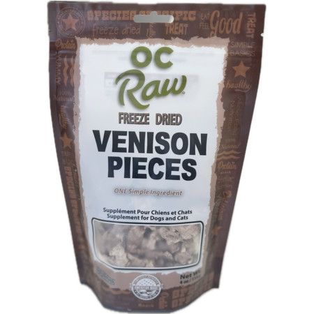 OC Raw Freeze-Dried Dog Venison Trim Treats, 4 oz Bag