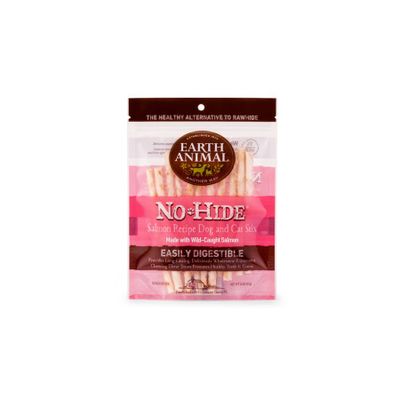 Earth Animal No‑Hide Salmon Stix – Rawhide‑Free Salmon Chews for Small Dogs & Cats (10 Pack)