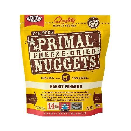 Primal Freeze‑Dried Raw Dog Food Nuggets – Rabbit Formula (14 oz Bag)