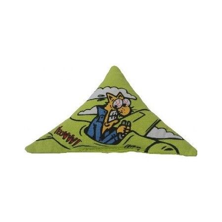 Yeowww! Purrr‑Muda Triangle Catnip Toy – Green (4″)