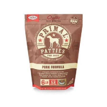 Primal Raw Frozen Canine Patties – Pork Formula (6 lb Bag)