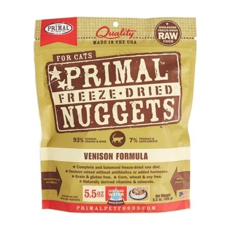 Primal Freeze‑Dried Raw Nuggets Cat Food – Venison Recipe (5.5 oz Bag)