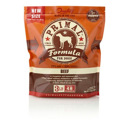 PRIMAL DOG FROZEN RAW BEEF NUGGETS 3 - LB