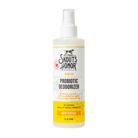 Skout’s Honor Probiotic Daily‑Use Deodorizer, Honeysuckle – 8 fl oz Spray