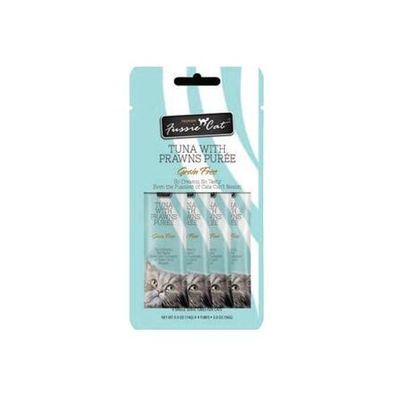 Fussie Cat Tuna with Prawns Purée – 4 × 0.5 oz Pouches