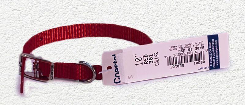 COASTAL NYLON DOG COLLAR 3/8" x 10" - RED