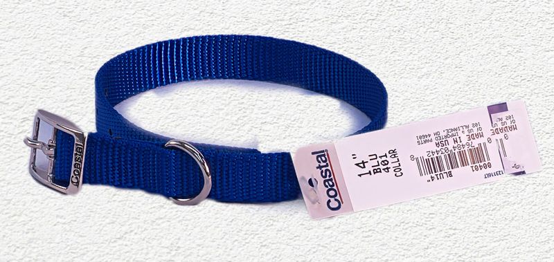 Coastal® Single-Ply Dog Collar, Blue, Small - 5/8" x 14"