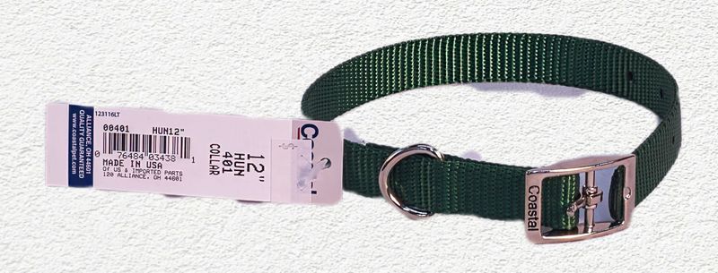 COASTAL NYLON DOG COLLAR 5/8" x 12" - GREEN