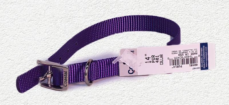 COASTAL NYLON DOG COLLAR 5/8" - PURPLE 14