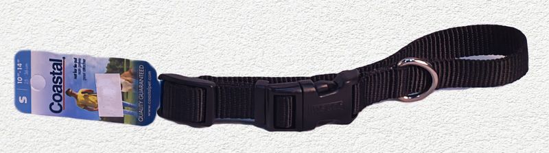 COASTAL NYLON DOG COLLAR PLASTIC BUCKLE 5/8" x 8" - 12" - SMALL BLACK