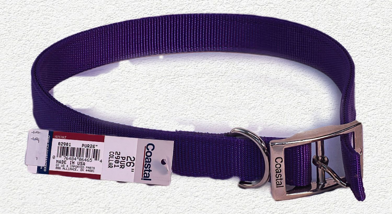 Coastal Nylon Dog Collar Double Ply 1 Coastal Nylon Dog Collar Double Ply 1" x 26" - Purple