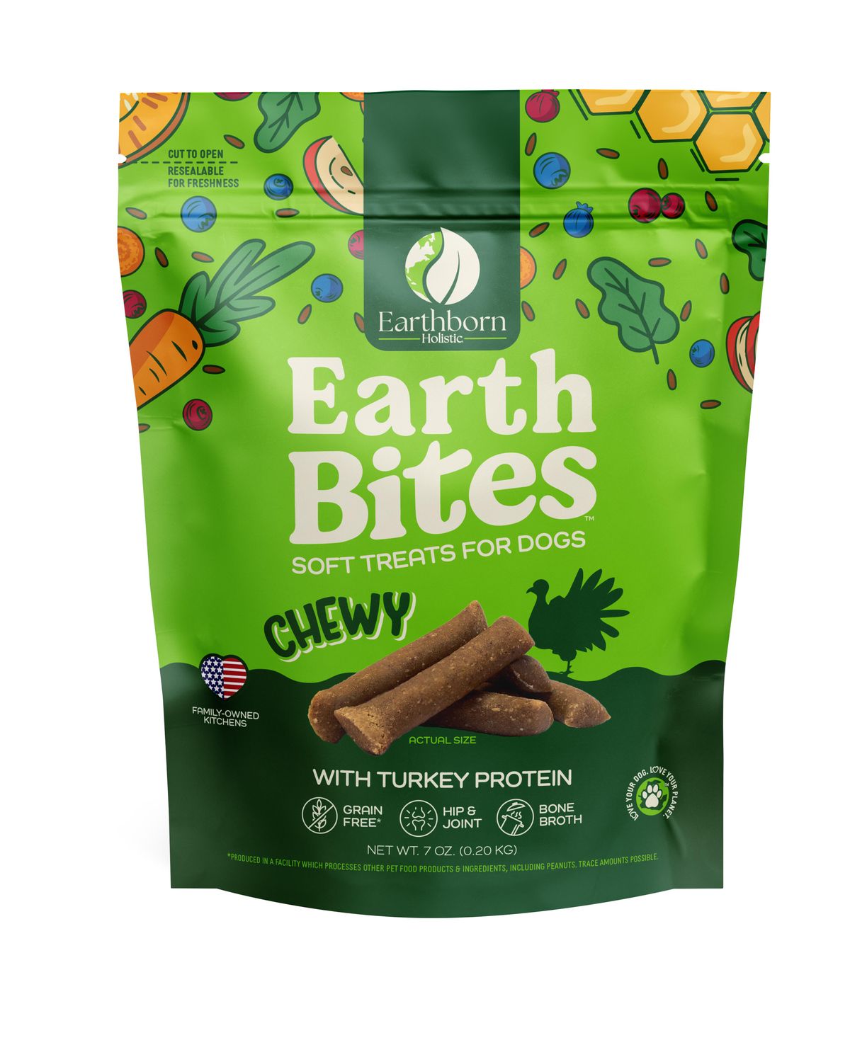 Earthbites Chewy Turkey Dog Treats 7 oz