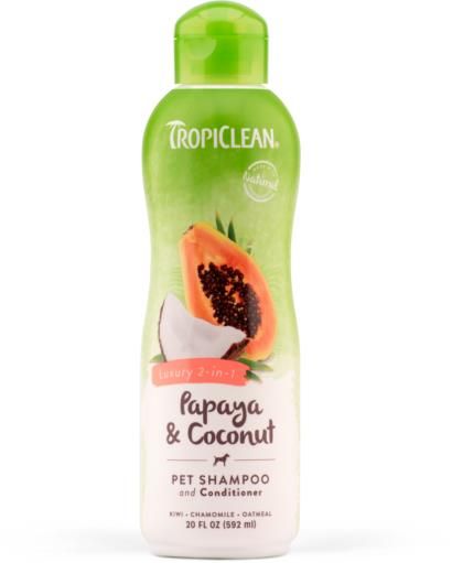 TROPICLEAN LUXURY SHAMPOO 2 IN 1 PAPAYA & COCONUT 20oz