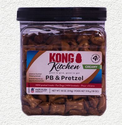 Kong Kitchen Creamy Peanut Butter & Pretzel Dog Treat 18 oz