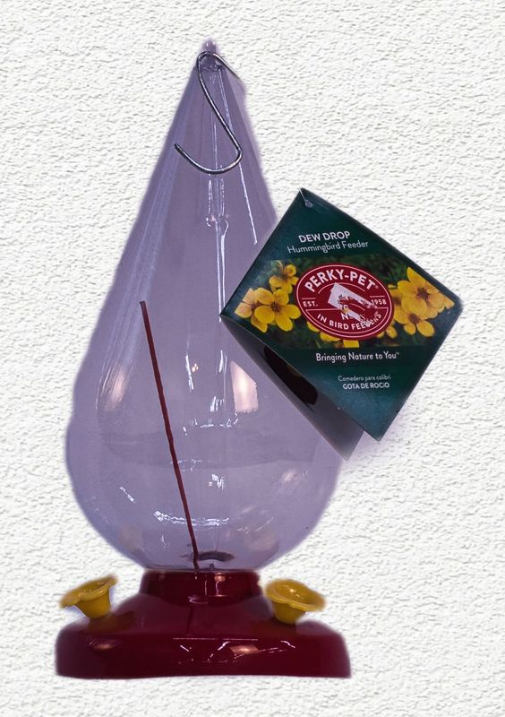 DEW DROP PLASTIC HUMMINGBIRD FEEDER