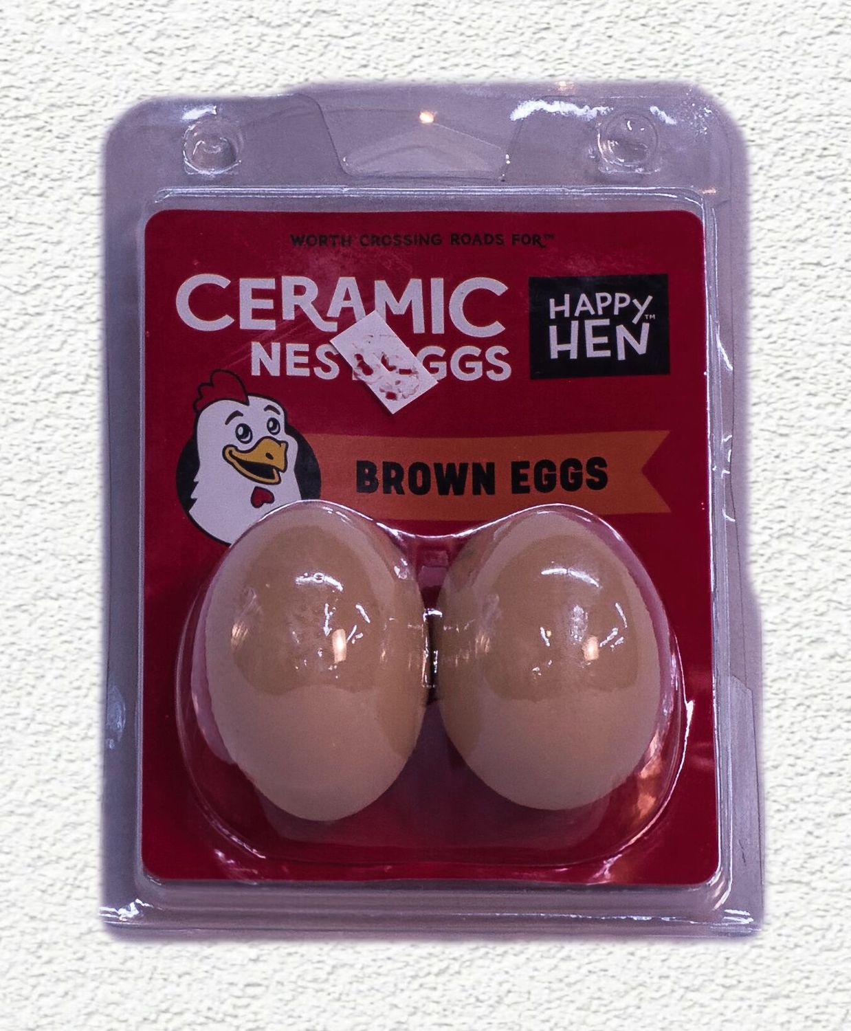 Happy Hen NEST EGGS CERAMIC BROWN 2PK