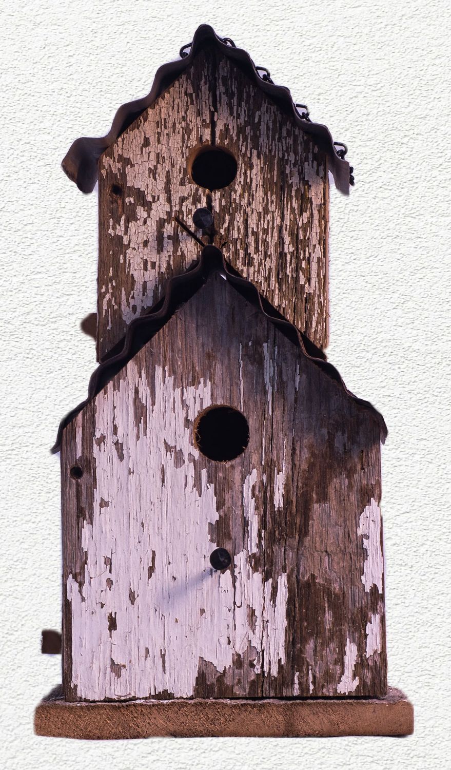 Large Rustic Reclaimed Barnwood and Metal 2 Story Birdhouse