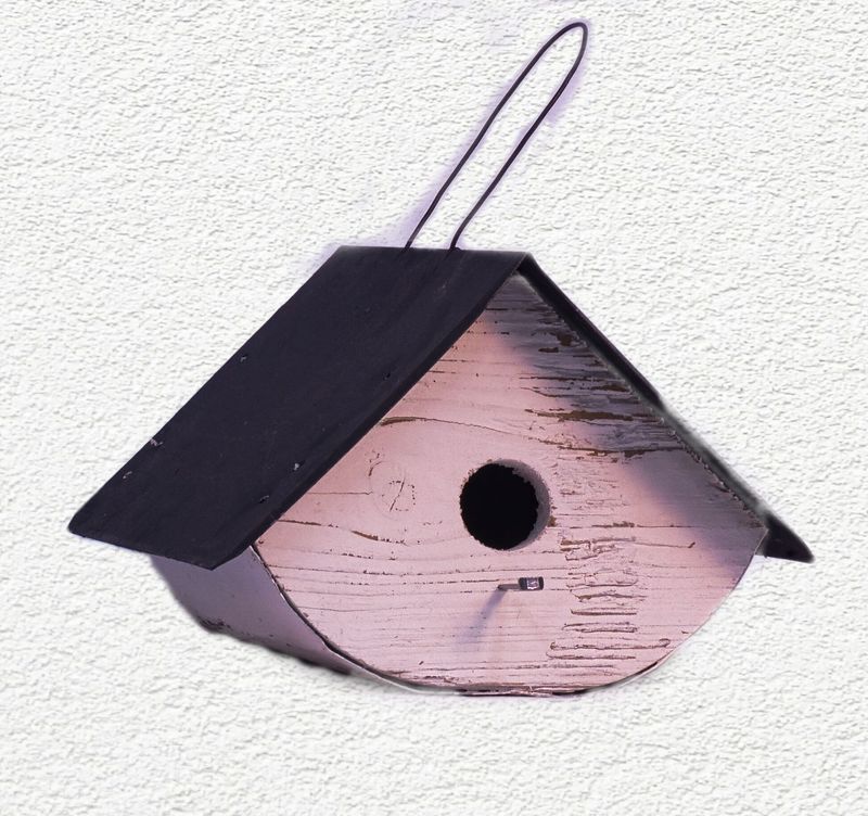 Reclaimed Wood and Metal Wren House Flat Bottom (SM11B)