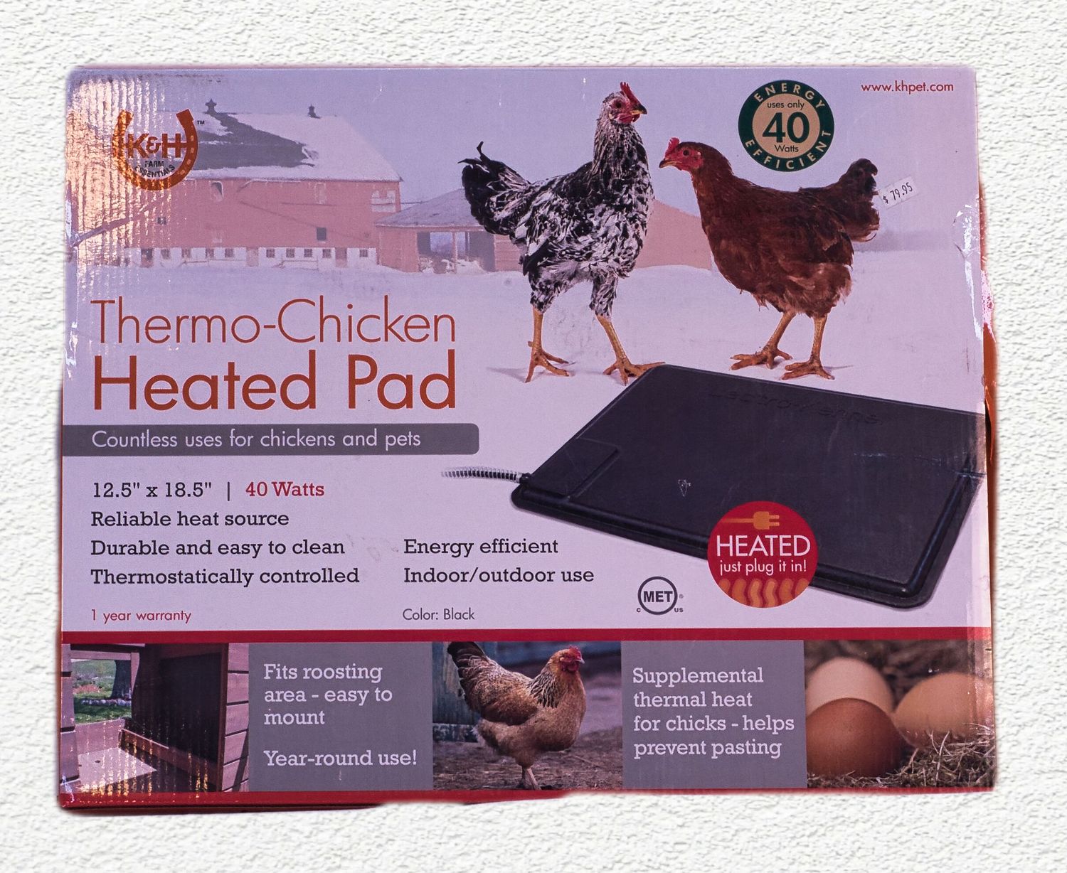 K&H THERMO-CHICKEN HEATED PAD