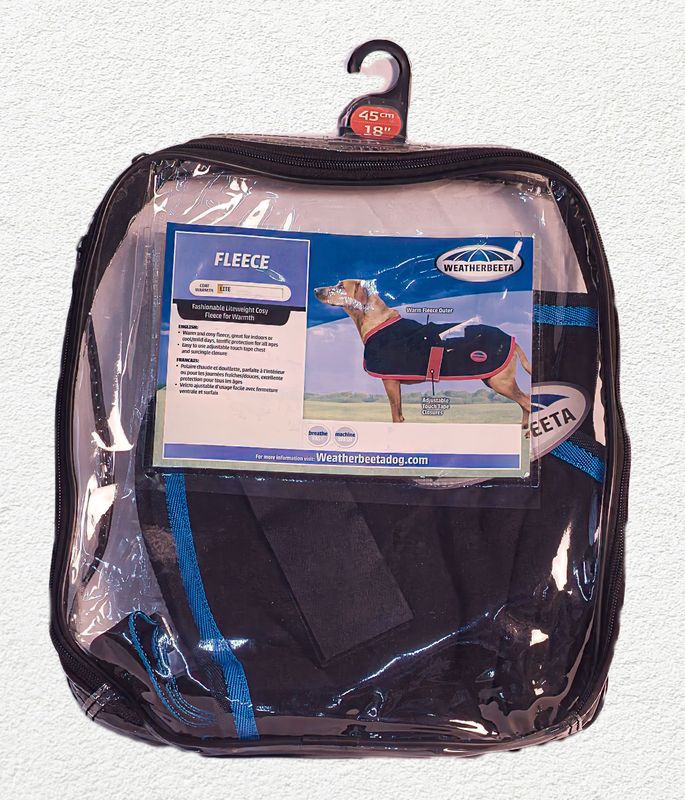 WEATHERBEETA DOG FLEECE COAT BLACK/BLUE 18