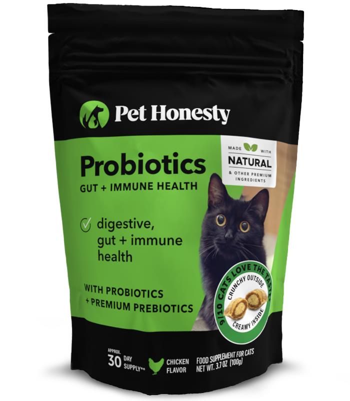 Pet Honesty Cat Probiotics Gut & Immune Health Dual Textured Chews 3.7 oz