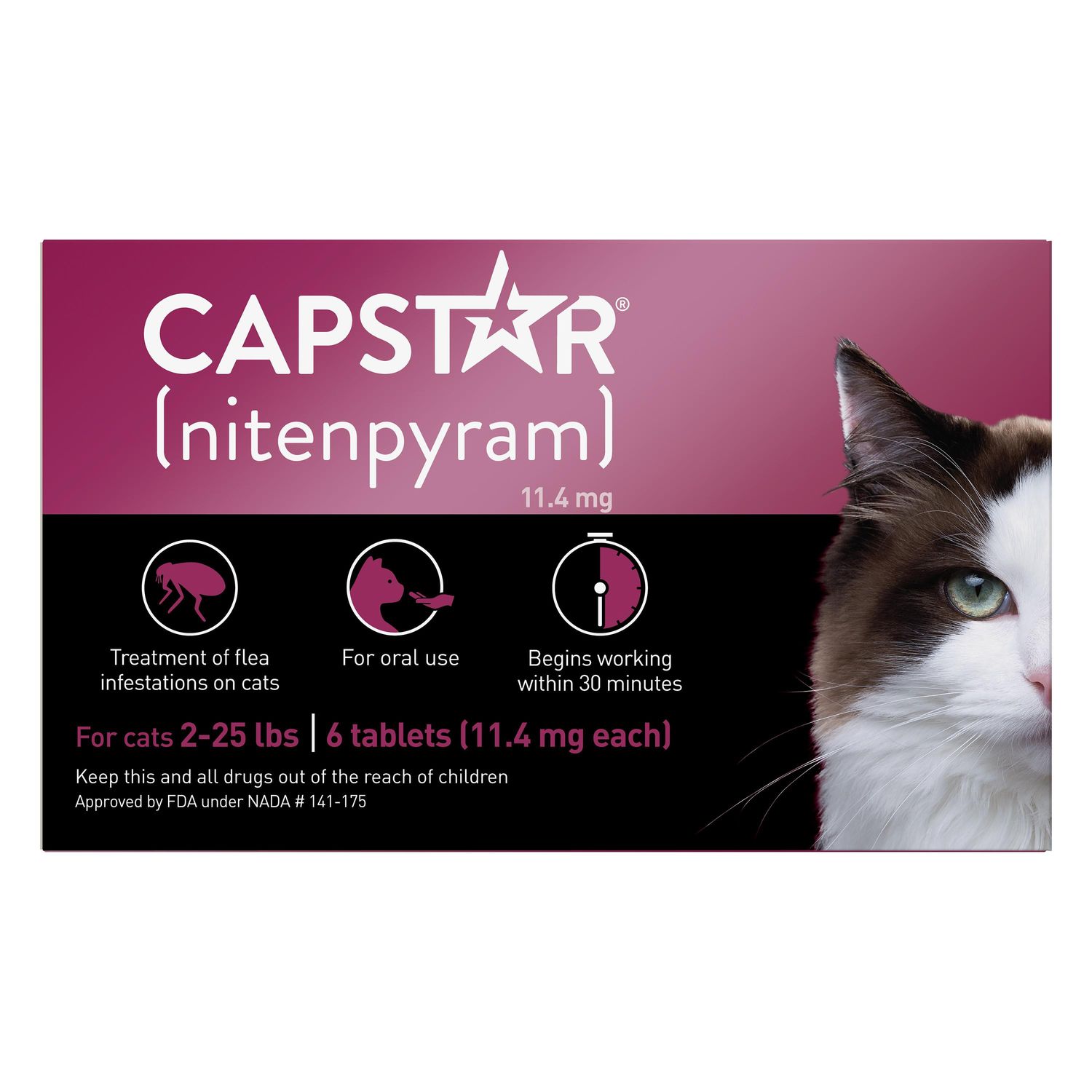 CapStar Flea Tab Cat 2 to 25 lb 6 ct