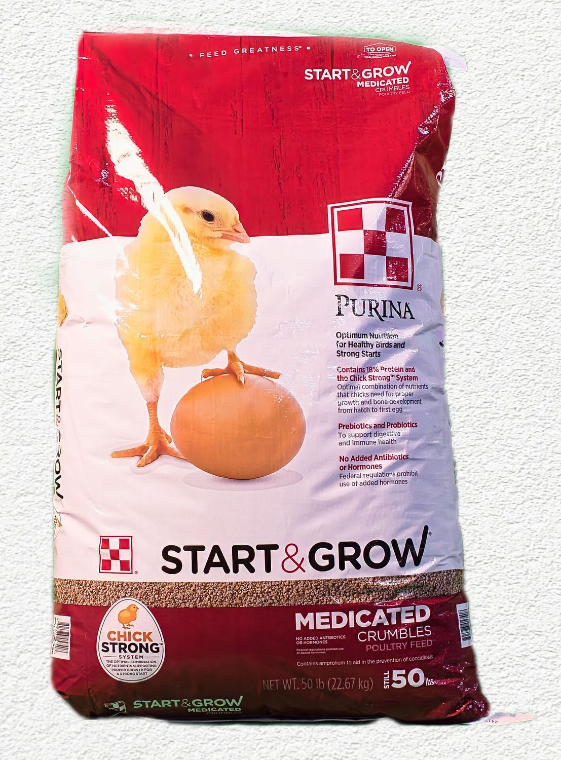 Purina Chicken Feed Start & Grow Medicated, Size: 50 lb