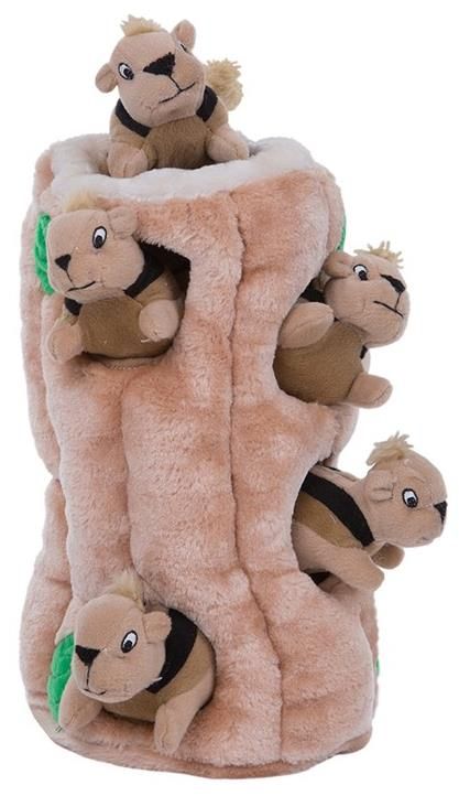 Outward Hound Hide a Squirrel Plush Dog Toy Puzzle Brown Large