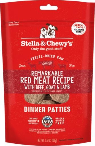 Stella & Chewy’s Remarkable Raw Red Meat Freeze-Dried Dinner Patties, 5.5 oz