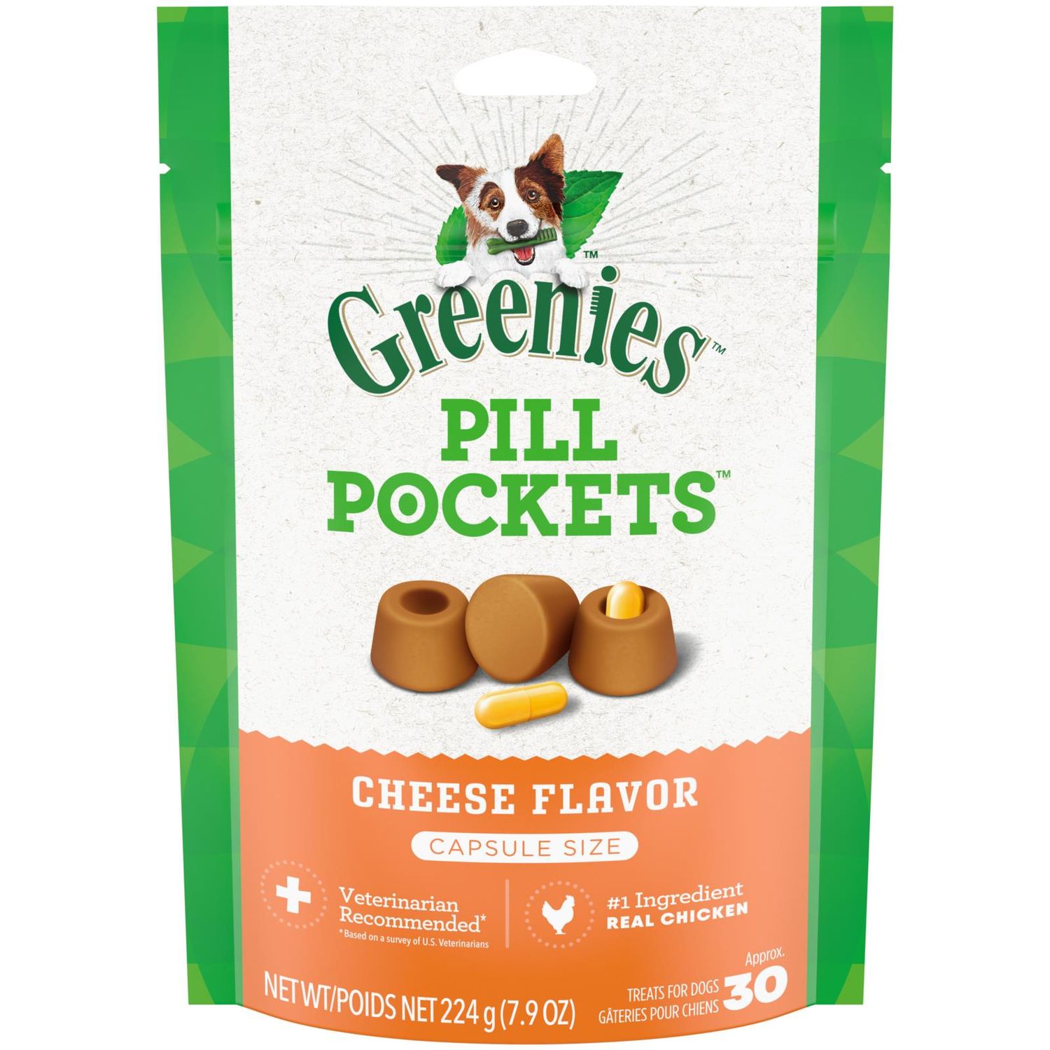 Greenies Pill Pockets Treats Cheese Capsule 7 oz