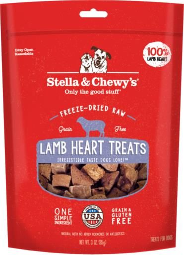 STELLA & CHEWY DOG TREAT FREEZE DRIED LAMB HEART 3oz