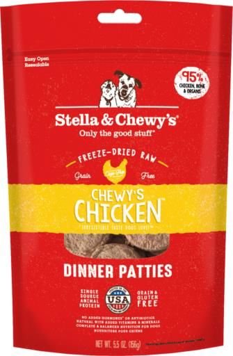 Stella & Chewy’s Chewy’s Chicken Grain-Free Freeze-Dried Dinner Patties, 5.5 oz