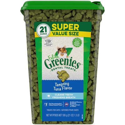 GREENIES FELINE DENTAL CAT TREAT TUNA 21oz