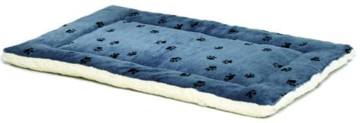 Midwest Quiet Time Reversible Bed 17 x 11 Blue / Black Paw Print