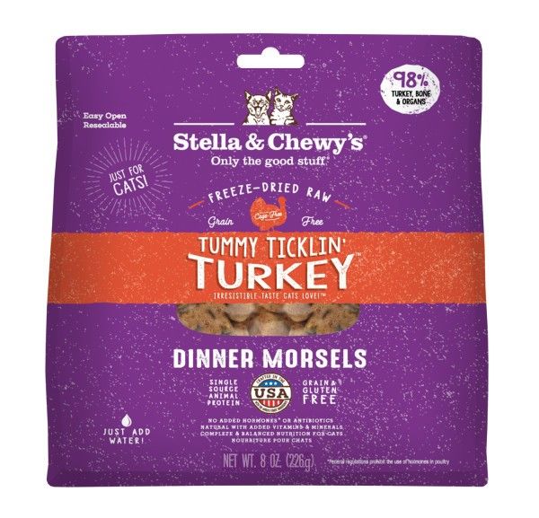 Stella & Chewy's Freeze Dried Tummy Ticklin' Turkey Dinner for Cats - 8 oz Stella & Chewy's Freeze Dried Tummy Ticklin' Turkey Dinner for Cats - 8 oz