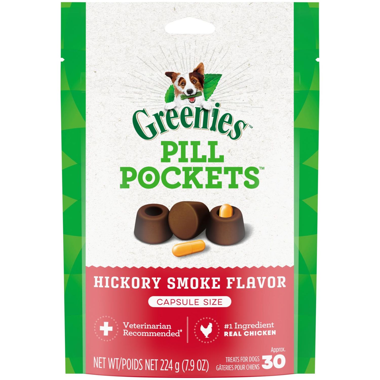 Greenies Pillpockets Capsule Hickory Smoked 7.9 oz